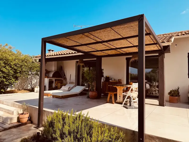 Pergola acier bois